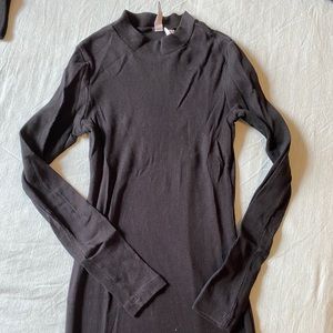 Black ribbed bodycon dress XS